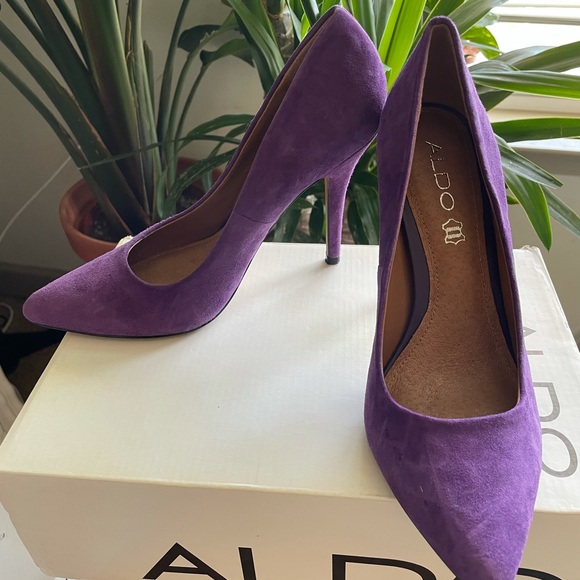Purple Aldo Suede Pump - Picture 2 of 6